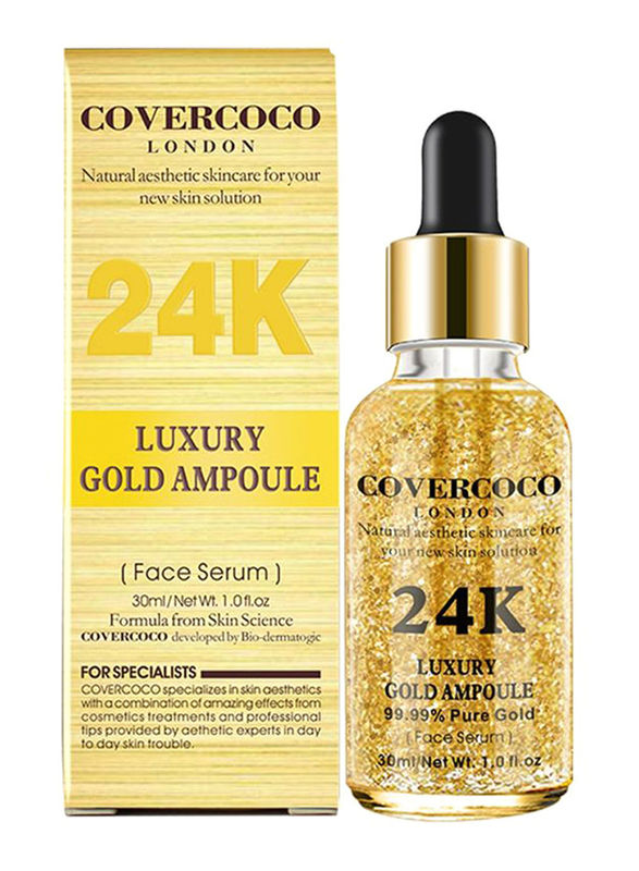 Covercoco London 24K Luxury Gold Ampoule Face Serum, 30ml