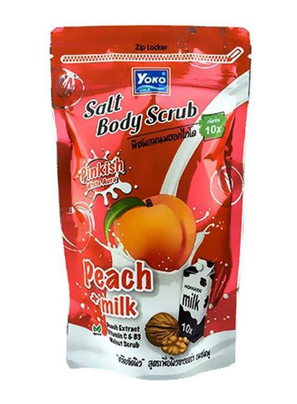 Yoko Salt Body Scrub Peach + Milk, 350g