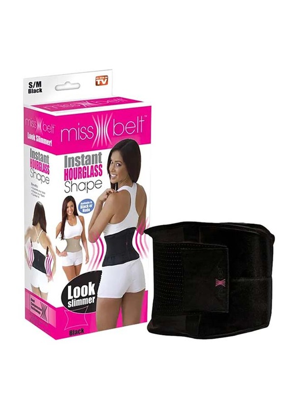 Miss Small & Medium Waist Trimmer Belt, Small/Medium, Black