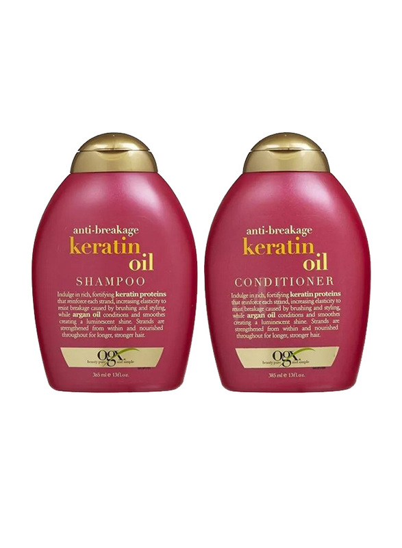 Ogx Anti-Breakage Keratin Oil Shampoo and Conditioner Set, 2 x 385ml