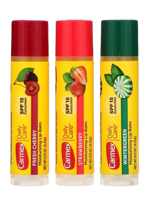 Carmex Daily Care SPF 15 Moisturizing Lip Balm, 3 Piece