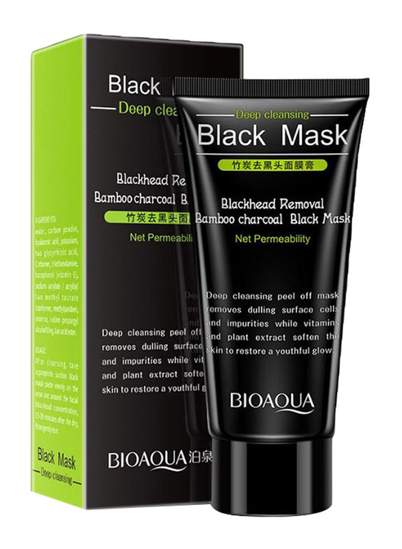 Bioaqua Blackhead Removal Bamboo Charcoal Black Mask, 60gm