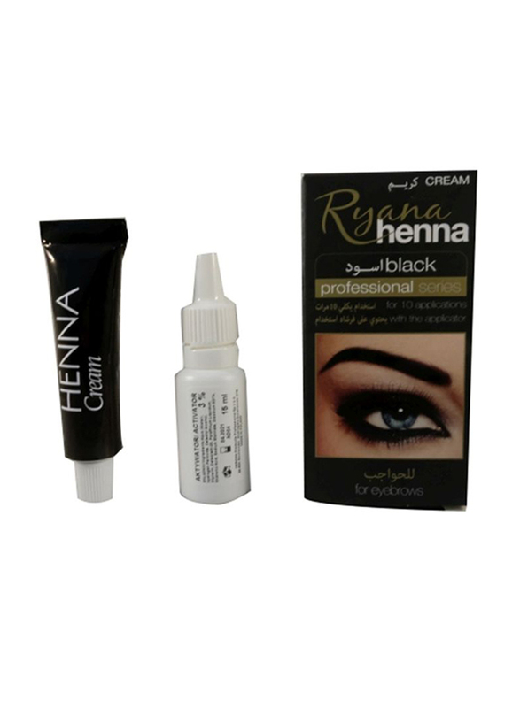 Ryana Professional Series Henna Cream for Eyebrows, 30ml, Black