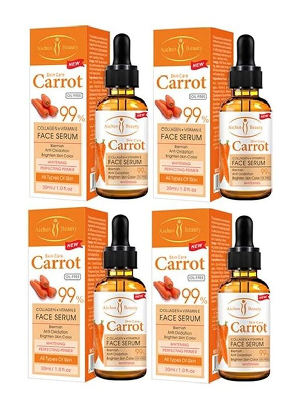 

Aichun Beauty Carrot Collagen Plus Vitamin-E Face Serum Set, 4 Pieces, 30ml