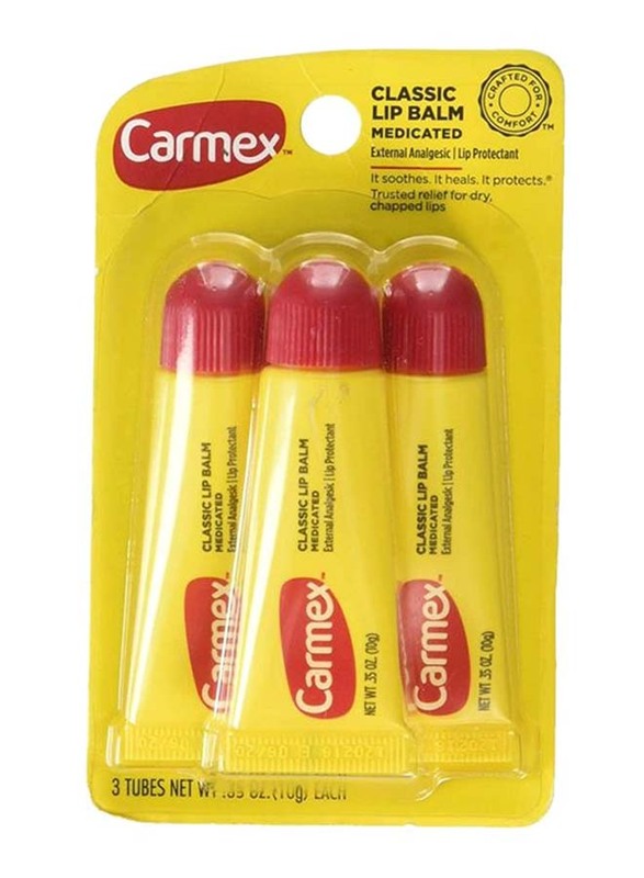 Carmex Medicated Classic Lip Balm, 3 Pieces