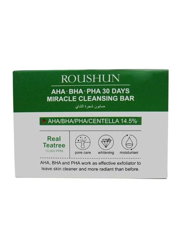 Roushun AHA-BHA-PHA 30 Days Miracle Cleansing Bar, 100g