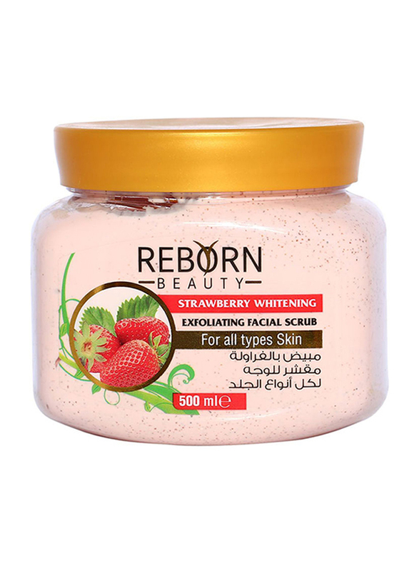 Reborn Beauty Strawberry Whitening Exfoliating Facial Scrub, 500ml