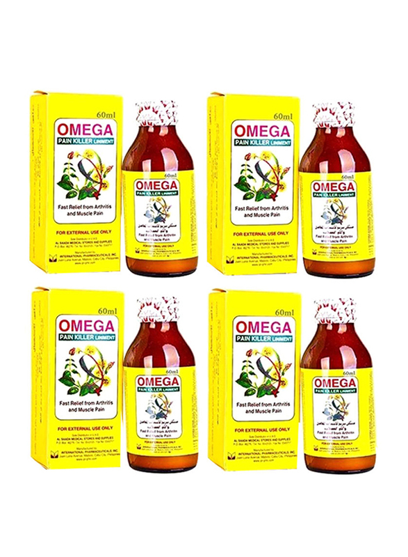 Omega Pain Killer Liniment, 4 Pieces x 60ml