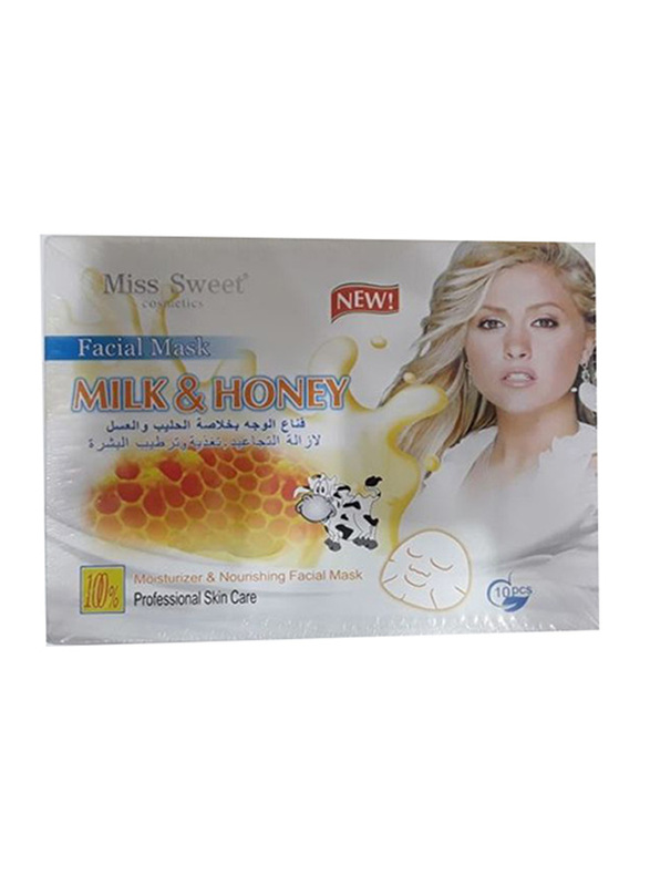 Miss Sweet Milk & Honey Facial Mask, 25gm, 10 Pieces