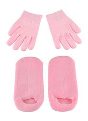 Moisturizing Gel Socks & Gloves Set, Pink, 2 Pair