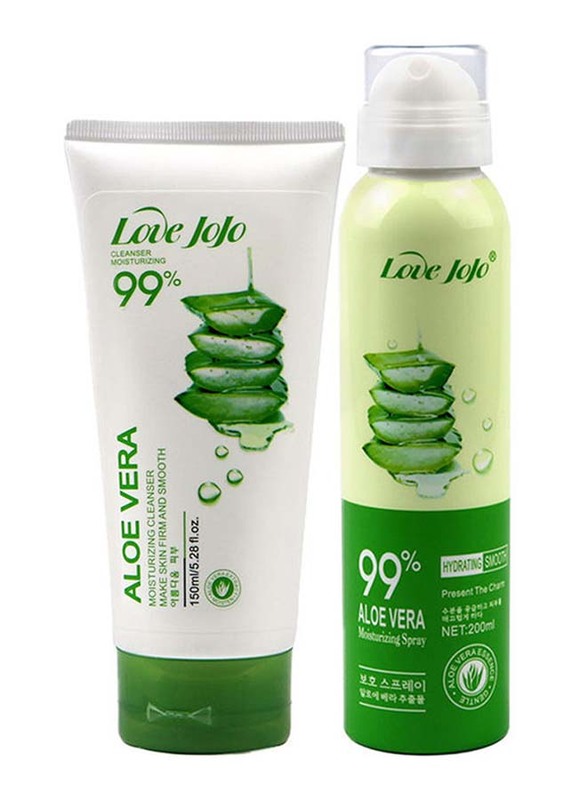 Love Jojo Aloe Vera Facial Scrub Gel & Moisturizing Spray, 2 Pieces