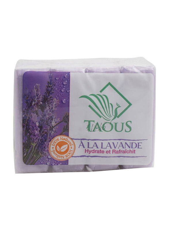 

Taous 4-Piece Lavender Fragrance Beauty Soap Set, 125g