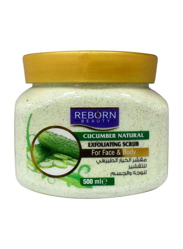 Reborn Beauty Cucumber Natural Exfoliating Face & Body Scrub, 500ml