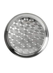 A to Z 55cm Stainless Steel Round Serving Tray, Silver