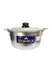 سونيكس وعاء طهي دائري من الألومنيوم المطلي بأكسيد 31.5 سم بمقبض مصبوب، فضي