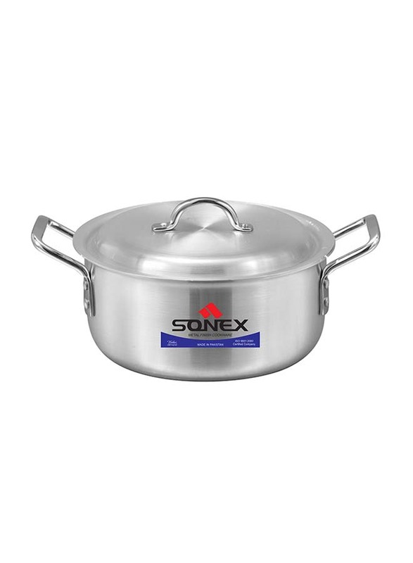 Sonex 26cm Aluminium Metal Finish Baby Classic Round Cooking Pots, Silver