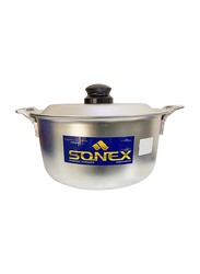 Sonex 26.5cm Anodized Aluminium Round Cooking Pot with Casted Handle, Silver