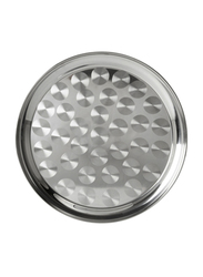 A to Z 50cm Stainless Steel Round Serving Tray, Silver