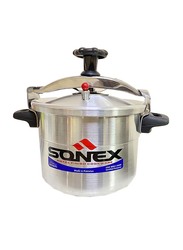 Sonex 11Ltr Classic Aluminium Metal Finish Round Pressure Cooker, Silver
