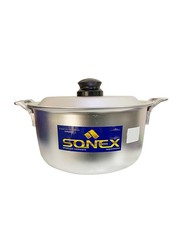 Sonex 21.5cm Anodized Aluminium Round Cooking Pot with Casted Handle, Silver