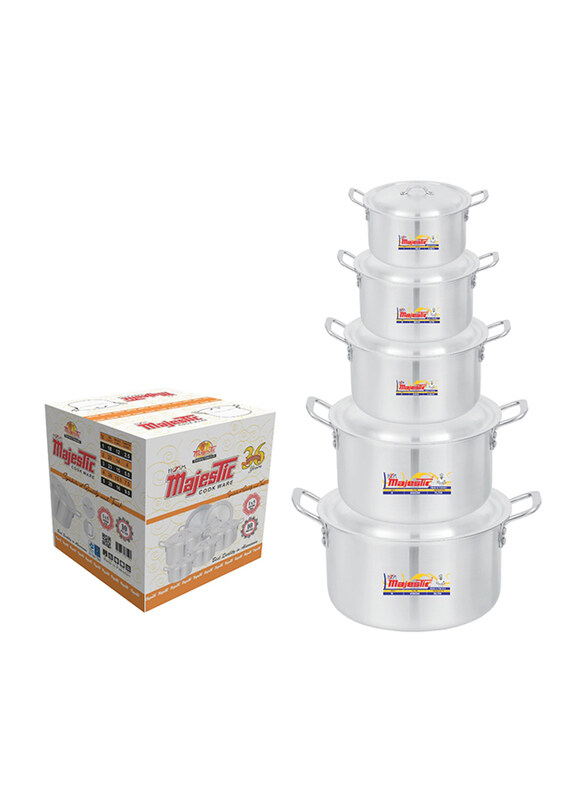 

Majestic 5-Piece Metal Finish HOM Junior Cooking Pot, 1 x 5, Silver