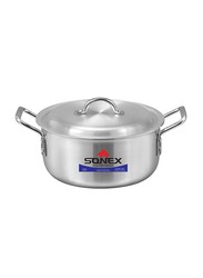 Sonex 24cm Aluminium Metal Finish Baby Classic Round Cooking Pots, Silver