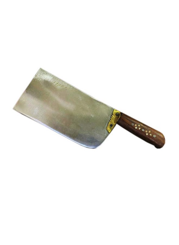 A to Z 1 Kg M. Shafi & Sons Stainless Steel Meat Chopper Cleaver with Wooden Handle, Silver/Brown