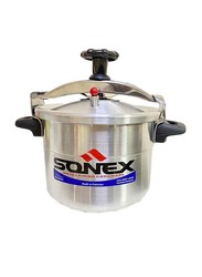 Sonex 5Ltr Classic Aluminium Metal Finish Round Pressure Cooker, Silver