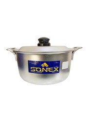 Sonex 24cm Anodized Aluminium Round Cooking Pot with Casted Handle, Silver