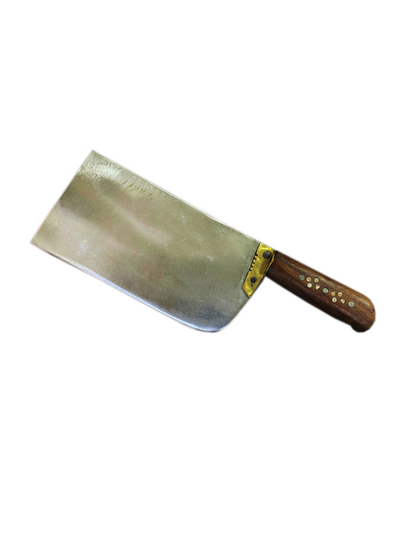 A to Z 0.75 Kg M. Shafi & Sons Wooden Handle Meat Cleaver, Silver/Brown