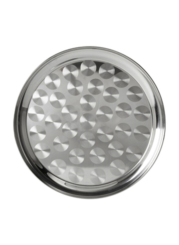 

A to Z 85cm Stainless Steel Round Serving Tray, Silver