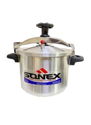 Sonex 9Ltr Classic Aluminium Metal Finish Round Pressure Cooker, Silver