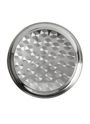A to Z 70cm Stainless Steel Round Serving Tray, Silver