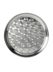 A to Z 40cm Stainless Steel Round Serving Tray, Silver