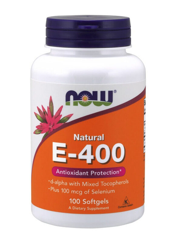 

Now Natural E-400 Antioxident Protection Vitamin E Dietary Supplement, 100mcg, 100 Softgels