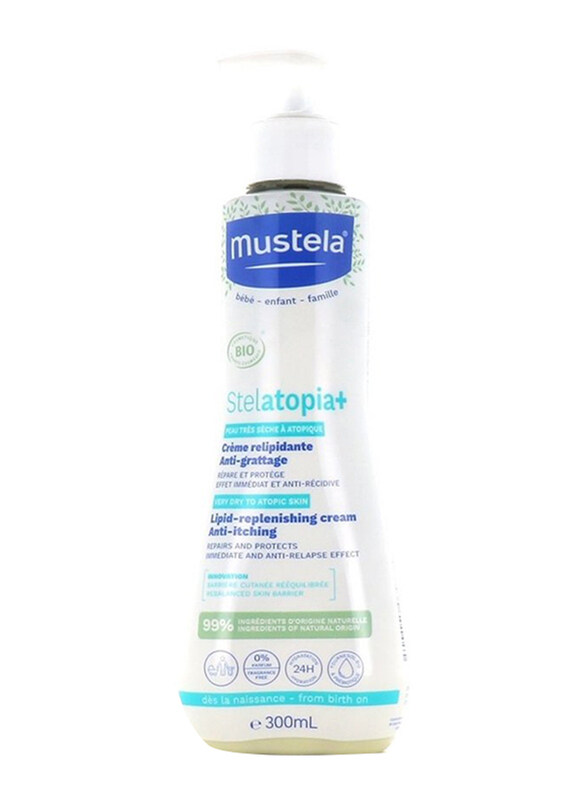 

Mustela 300ml Stelatopia+ Lipid-Replenishing Cream, White