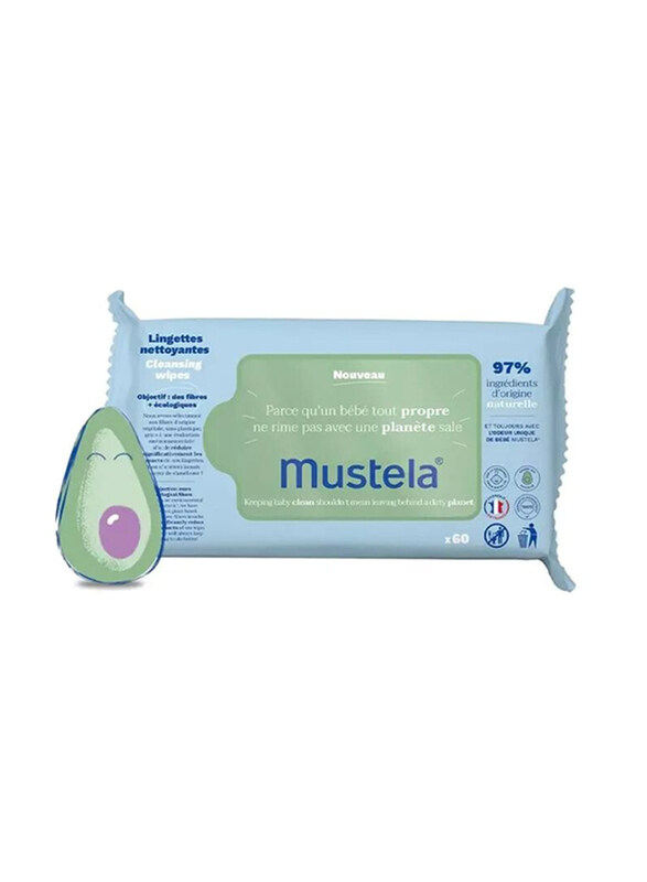 

Mustela 60 Pieces Cleansing Wipes, Blue