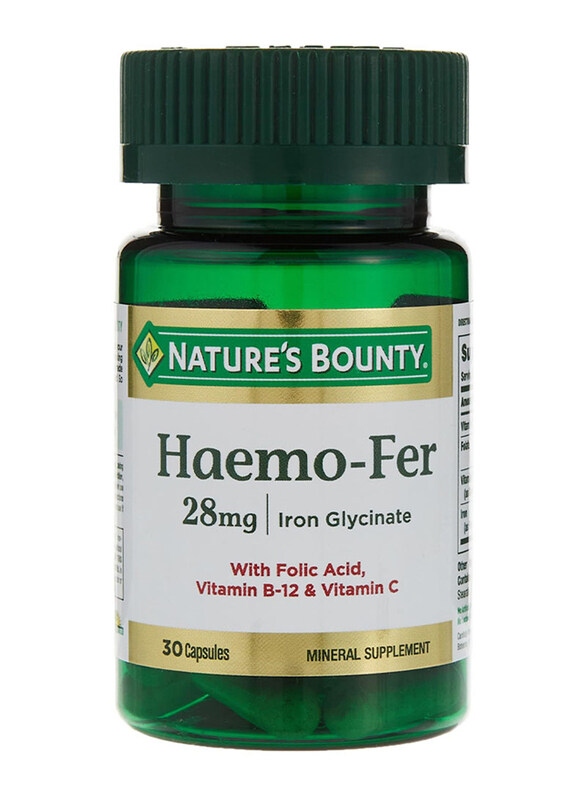 

Nature's Bounty Haemo-Fer Mineral Supplement, 28mg, 30 Capsules