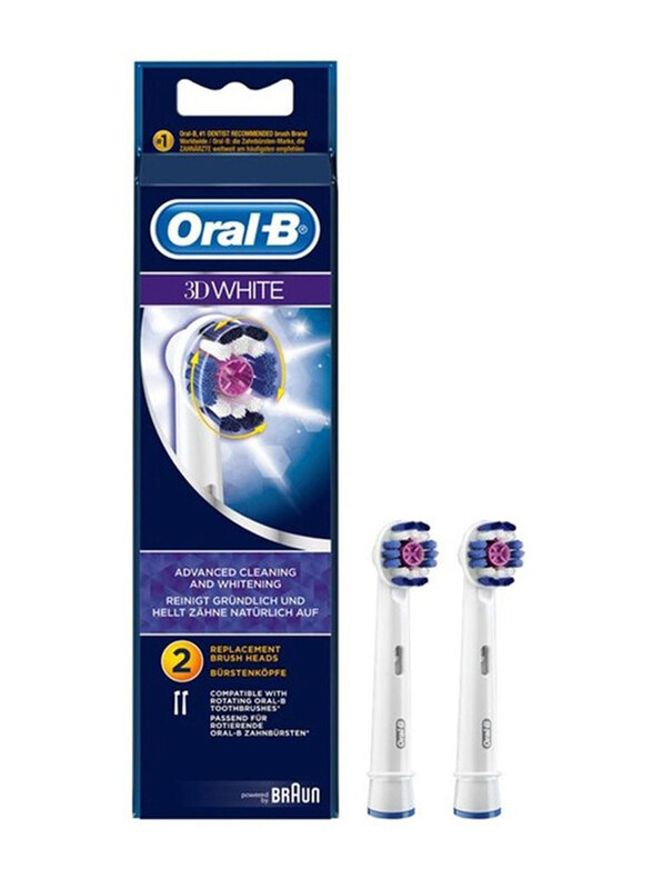 

Oral B 3D White Replacement Brush Heads, 2 Pieces