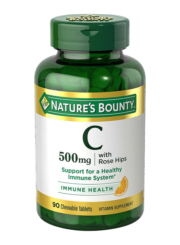 

Nature's Bounty Vitamin C with Rose Hips Chewable Vitamin Supplement, 500mg, 90 Tablets