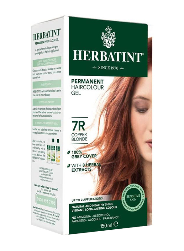 Herbatint Hair Colour Gel, 150ml, 7R Copper Blonde
