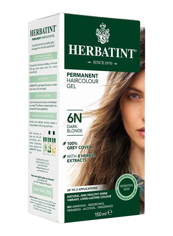 Herbatint Hair Colour Gel, 150ml, 6N Dark Blonde