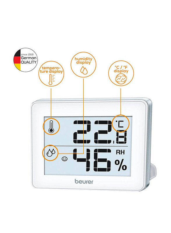 Beurer HM16 Thermo Hygrometer, White