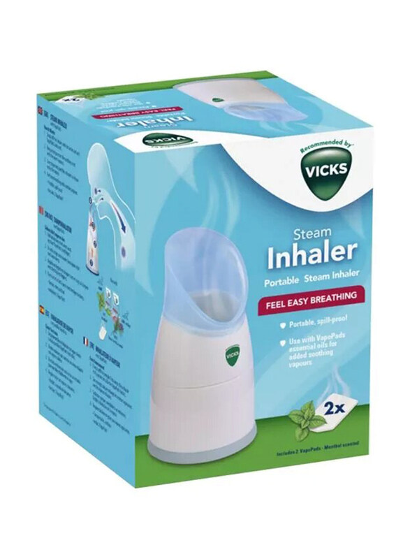 

Vicks Portable Steam Inhaler With Menthol Scented Vapopads, Clear