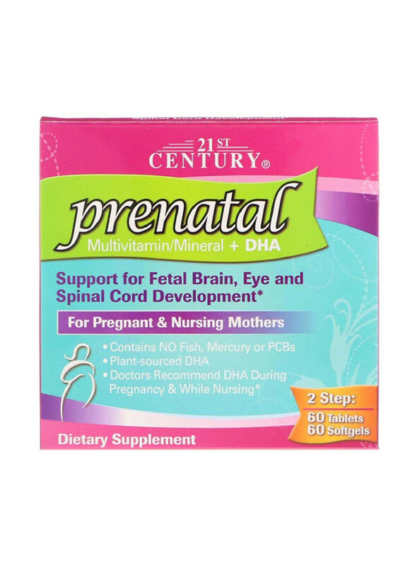 

21St Century Prenatal Multivitamins/Minerals + Prenatal DHA Dietary Supplement, 60 Tablets + 60 Softgels