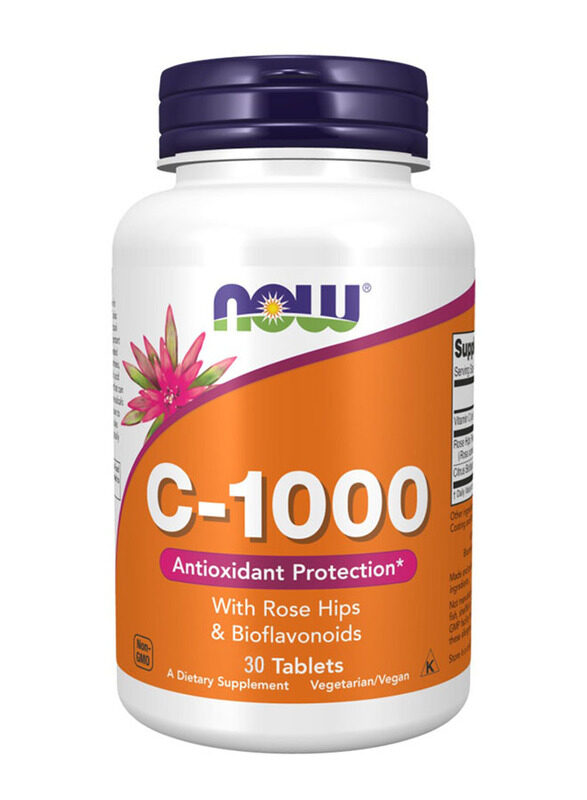 

Now C-1000 Antioxident Protection Dietary Supplement with Rose Hips & Bioflavonoids, 30 Capsules