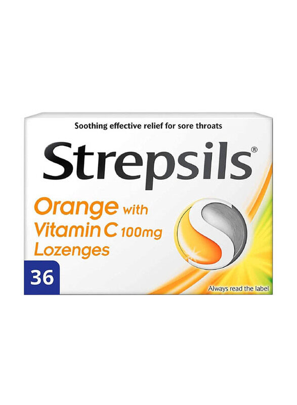 

Strepsils Orange With Vitamin C Lozenges, 36 Lozenges