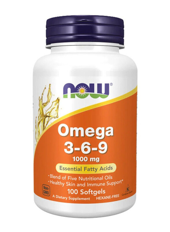

Now Omega 3-6-9 Dietary Supplement with Essentila Fatty Acids, 1000mg, 100 Softgels