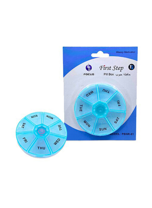 

First Step Round Weekly Pill Box, Blue