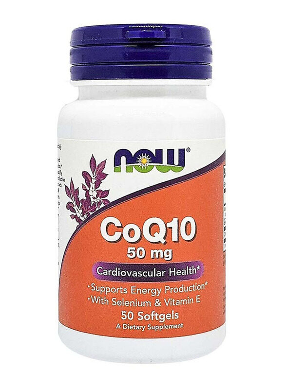 

Now CoQ10 Dietary Supplement for Cardiovascular Health, 50mg, 50 Softgels